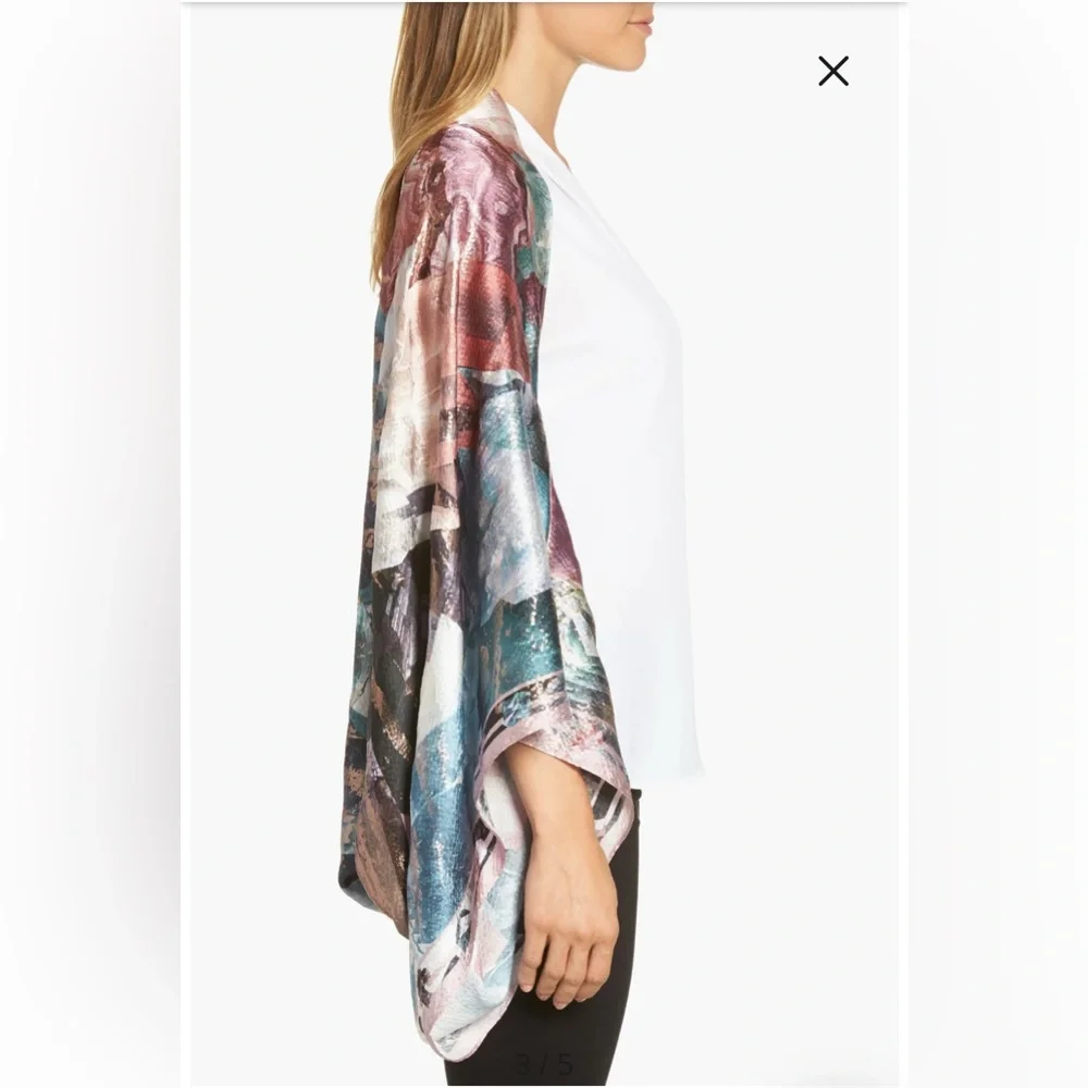 Ted Baker Mirrored Minerals Silk Cape Scarf One Size